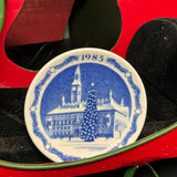 Townhall Of Copenhagen Royal Copenhagen vintage 1985 Christmas collectible souvenir mini plate*
