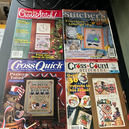Cross stitch magazines fun bargain grab bag of 4 vintage issues see pictures and description*