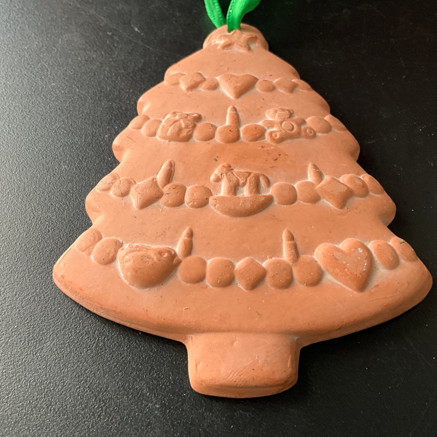 Natural Clay Christmas Tree glazed ornament