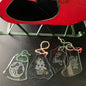 Elegant etched beveled glass set of 4 vintage Christmas ornaments