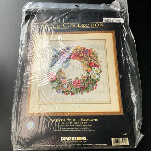 Dimensions The Gold Collection Wreath Of All Seasons counted cross stitch kit*