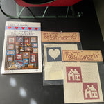 Laura J. Conley Patch-works set book and 2 stenciled fabric canvases see pictures and description*