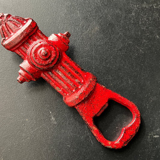 Fantastic Fire Hydrant firefighter red cast iron bottle opener barware hardware