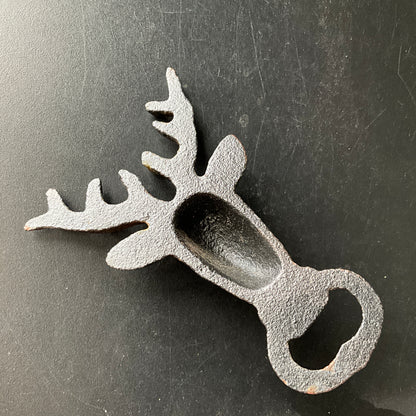 Sensational Stag Head cast iron bottle opener antlered deer barware hardware