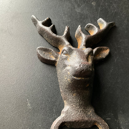 Sensational Stag Head cast iron bottle opener antlered deer barware hardware