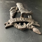 This boot is made for knockin' western Welcome cast iron door knocker restoration home decor
