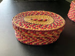 Wonderful woven baskets with lids set of 2 6.5 &n5 inch nesting trinket/jewelry boxes