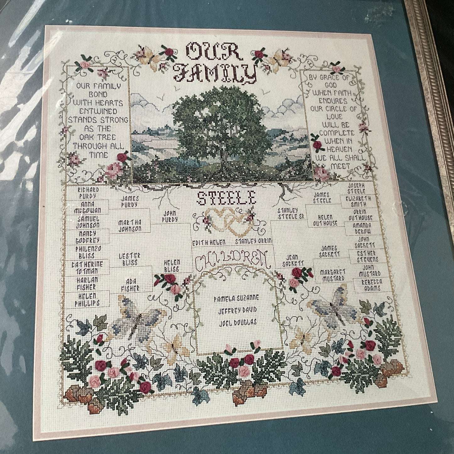 Bucilla Through the Years 41336 vintage 1996 counted cross stitch kit 14 count white AIDA 16 by 18 inches
