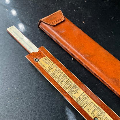 Keuffel & Esser Polyphase Slide Rule N4053-3 with leather case vintage collectible measuring instrument