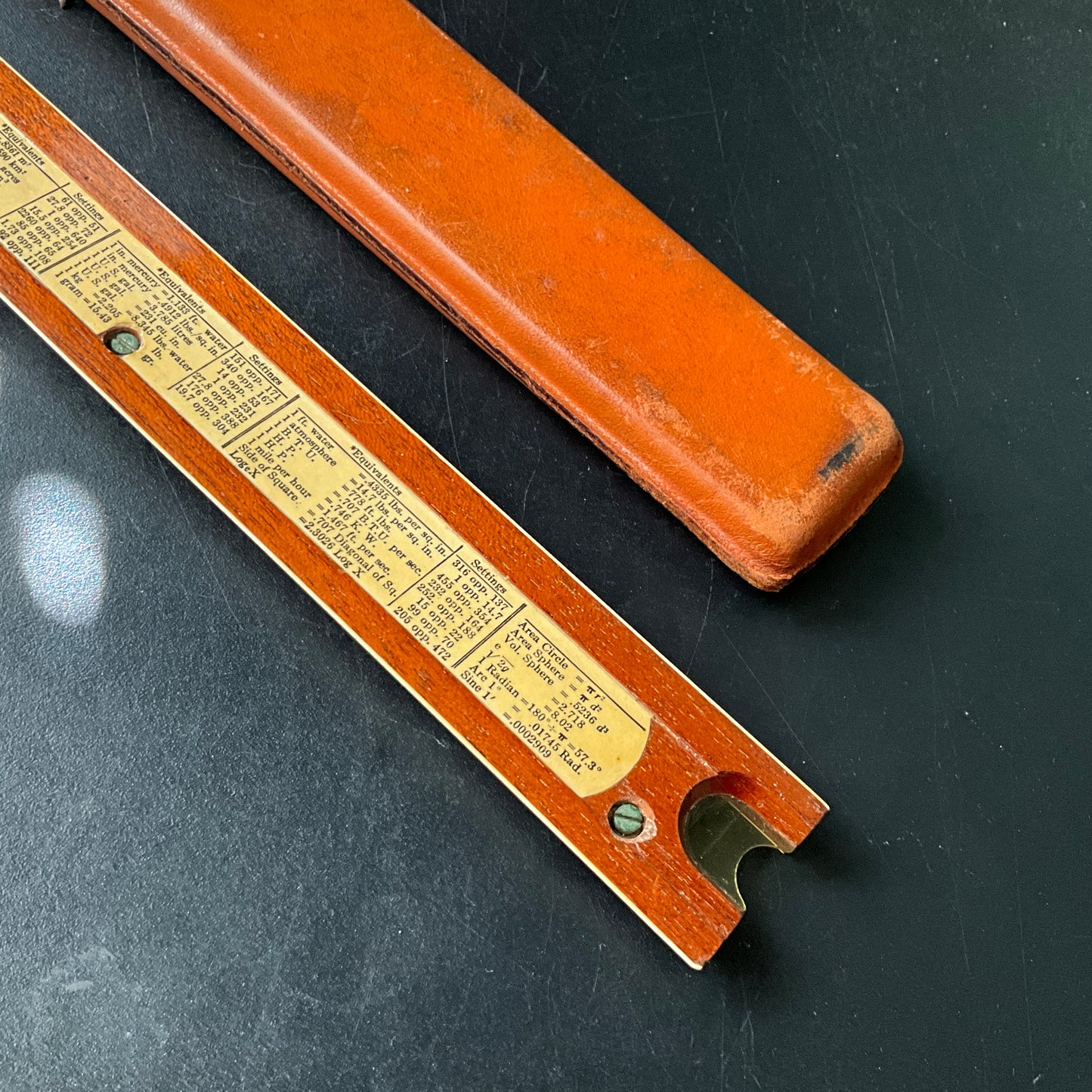 Keuffel & Esser Polyphase Slide Rule N4053-3 with leather case vintage collectible measuring instrument