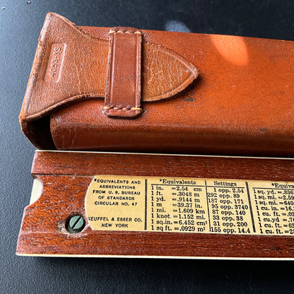 Keuffel & Esser Polyphase Slide Rule N4053-3 with leather case vintage collectible measuring instrument