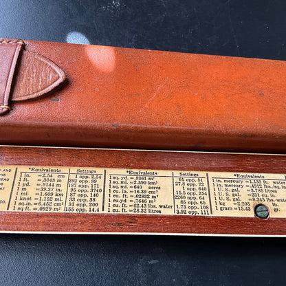 Keuffel & Esser Polyphase Slide Rule N4053-3 with leather case vintage collectible measuring instrument