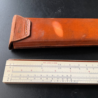 Keuffel & Esser Polyphase Slide Rule N4053-3 with leather case vintage collectible measuring instrument