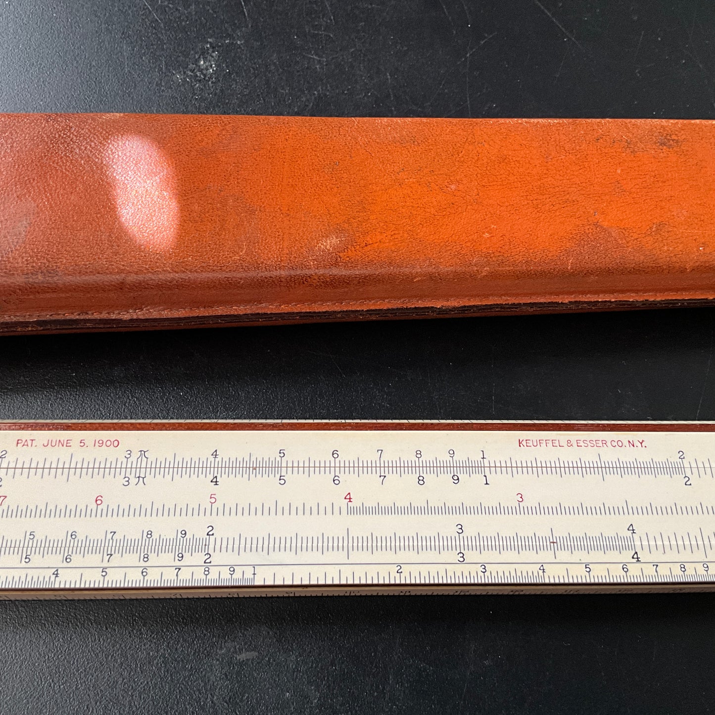 Keuffel & Esser Polyphase Slide Rule N4053-3 with leather case vintage collectible measuring instrument