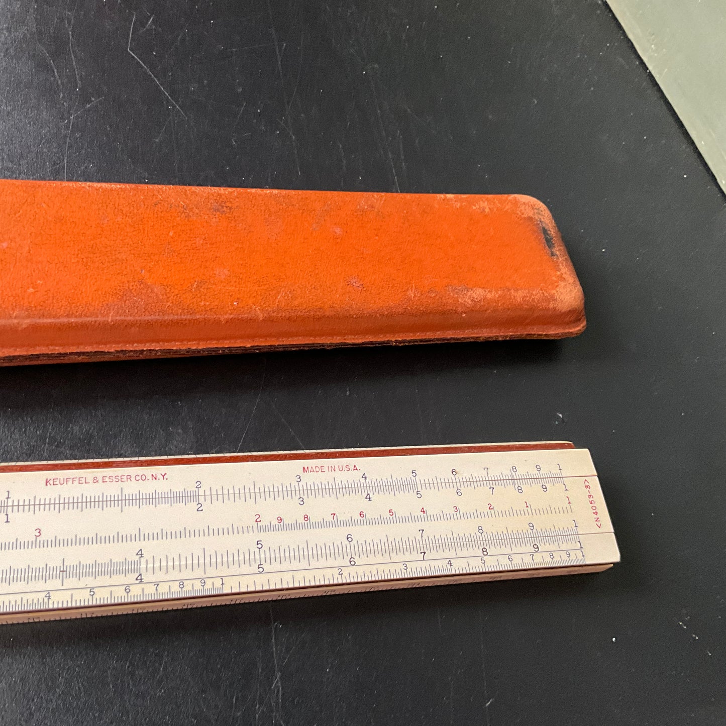 Keuffel & Esser Polyphase Slide Rule N4053-3 with leather case vintage collectible measuring instrument