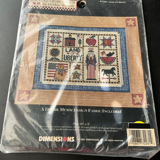 Dimensions Debbie Mumm Land of Liberty 72281 vintage 1996 counted cross stitch kit*