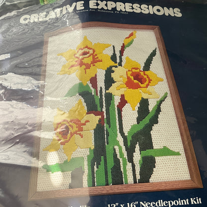 Creative Expressions Daffodils 3305 vintage needlepoint kit 12 by 16 inches