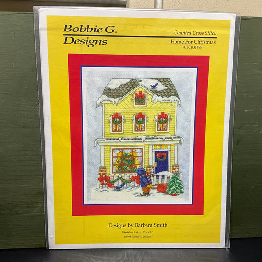 Bobbie G Designs Home For Christmas #HC031498 vintage 1998 counted cross stitch chart