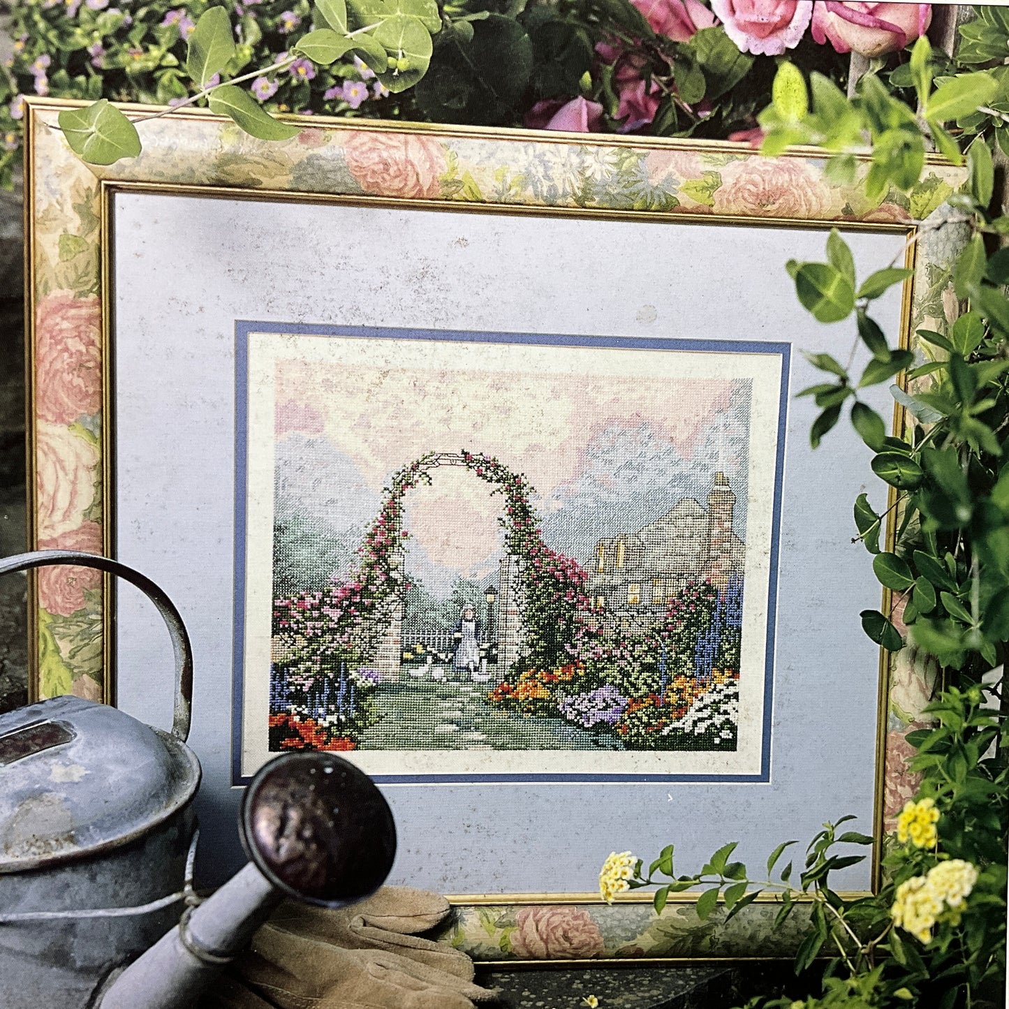 Leisure Arts Thomas Kinkade The Rose Arbor Cottage Book 2 counted cross stitch chart