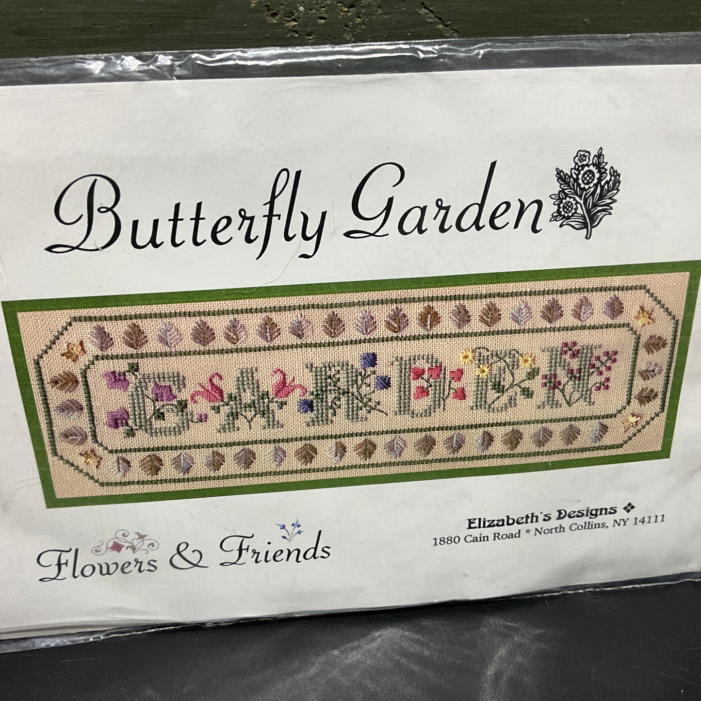 Elizabeth Designs Flowers &amp; Friends Butterfly Garden complete needlecraft kit