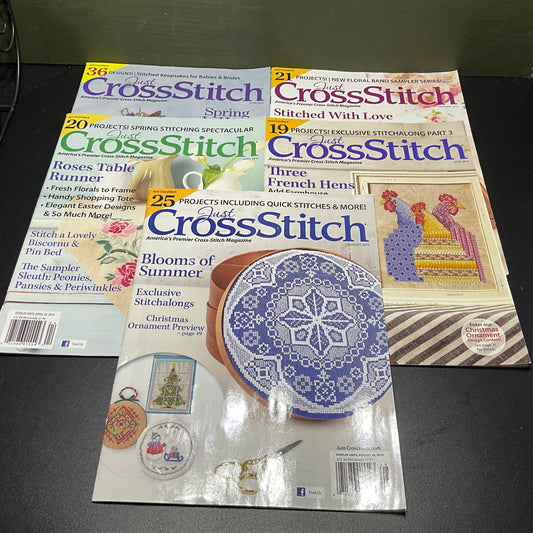 Just Cross Stitch magazine set of 5 issues see description for details*