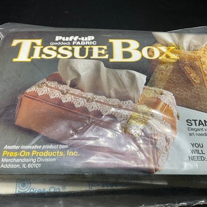 Puff Up fabric padded tissue box form needlecraft kit*