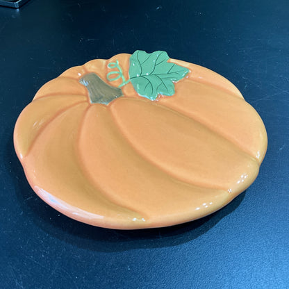 Hallmark pumpkin mini plate/candy dish/jewelry holder Autumn porcelain keepsake decor