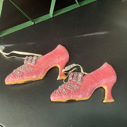 Precious Pink porcelain pair of high heel shoe ornaments&nbsp;