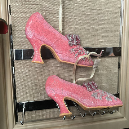 Precious Pink porcelain pair of high heel shoe ornaments&nbsp;