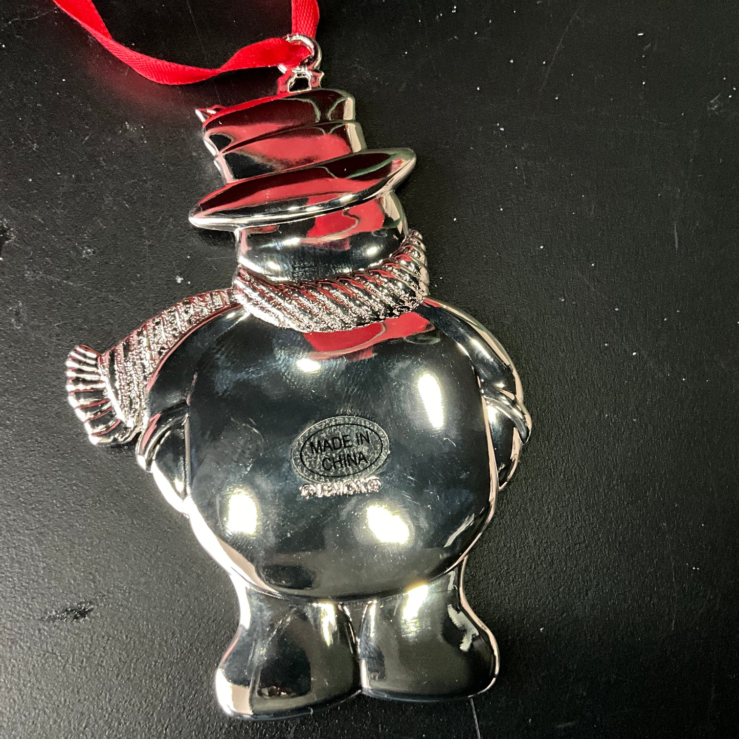 Lenox Frosty the Snowman Silvertone metal Christmas ornament