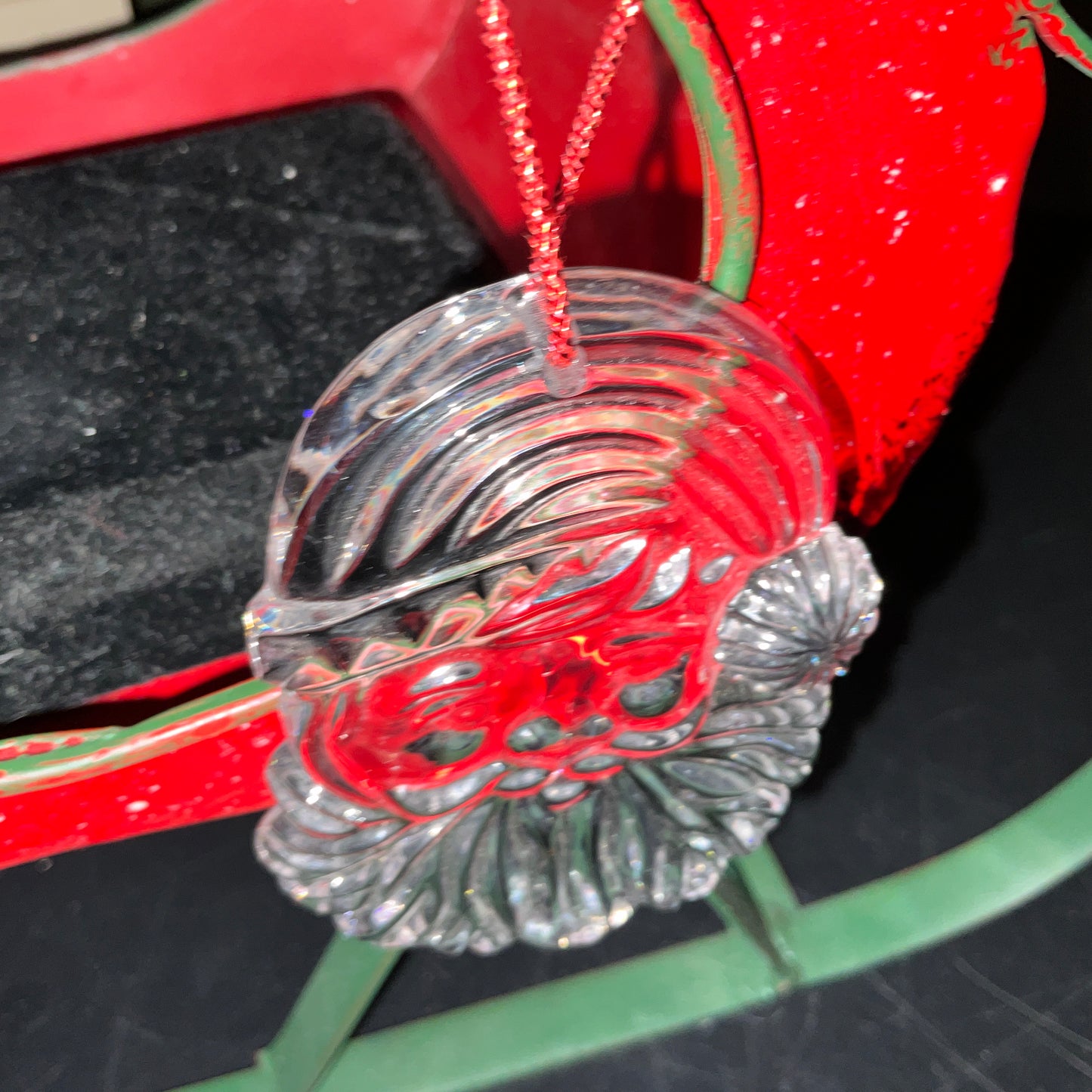 Gorham Crystal Santa Face West Germany Christmas ornament