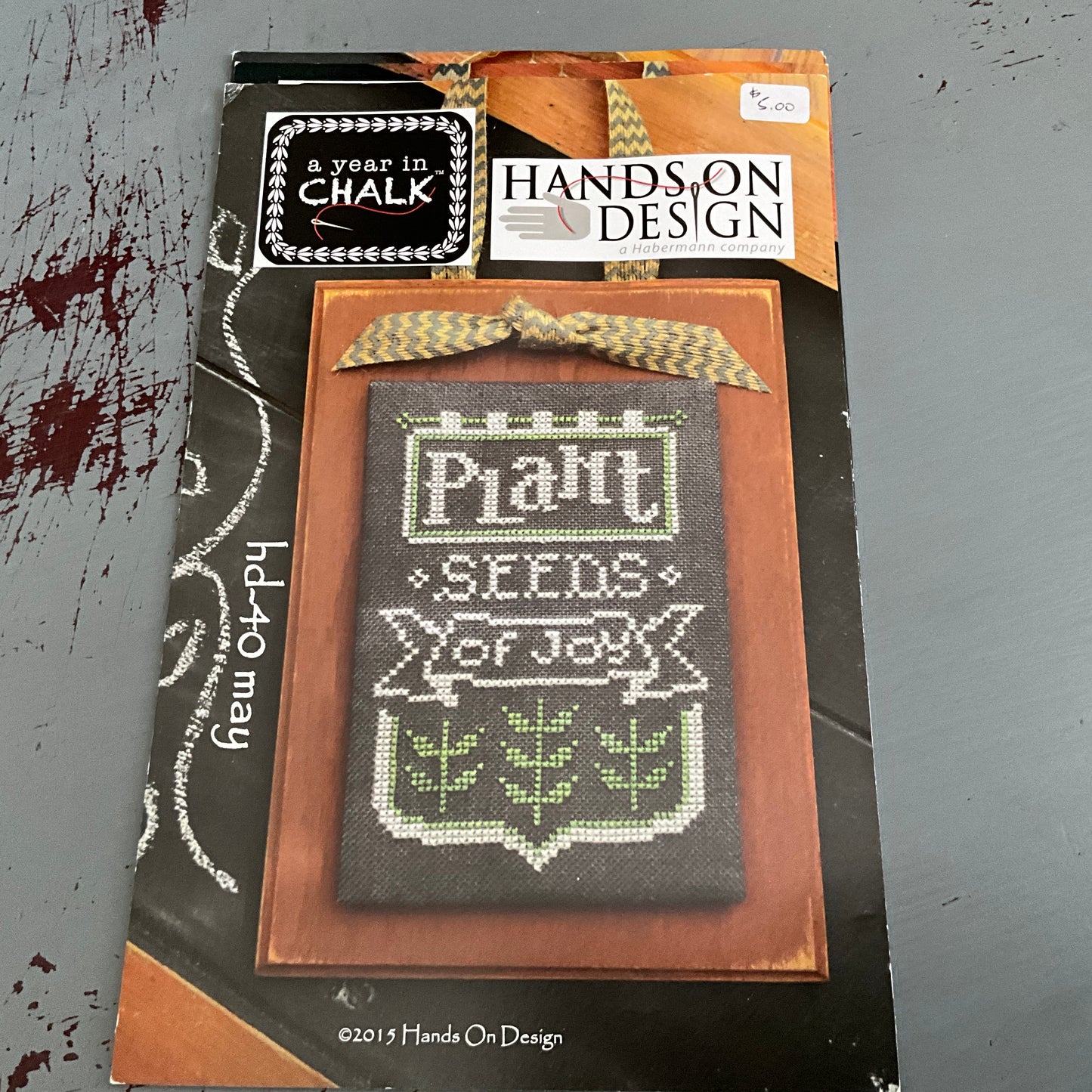 Hands On design A Year In Chalk set of 5 counted cross stitch charts Han, May, Oct, Nov, & Dec