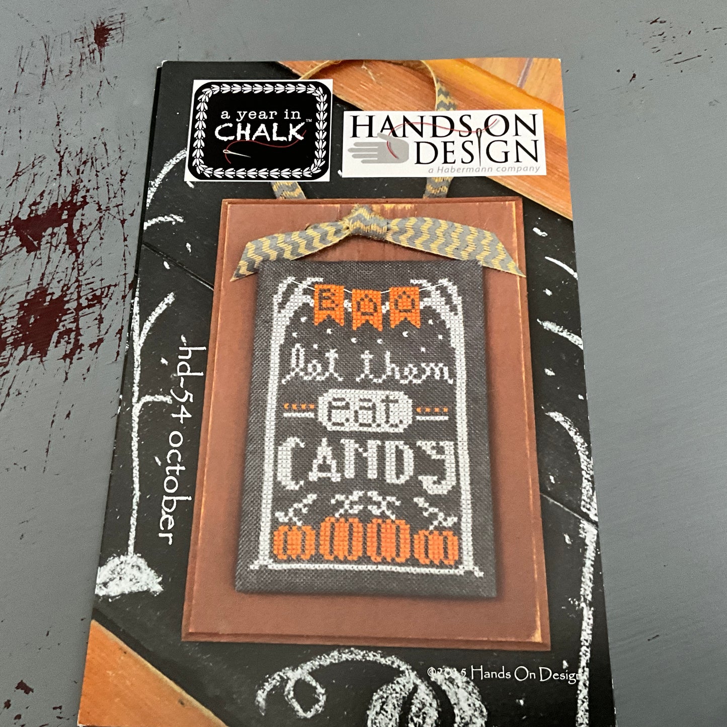 Hands On design A Year In Chalk set of 5 counted cross stitch charts Han, May, Oct, Nov, & Dec