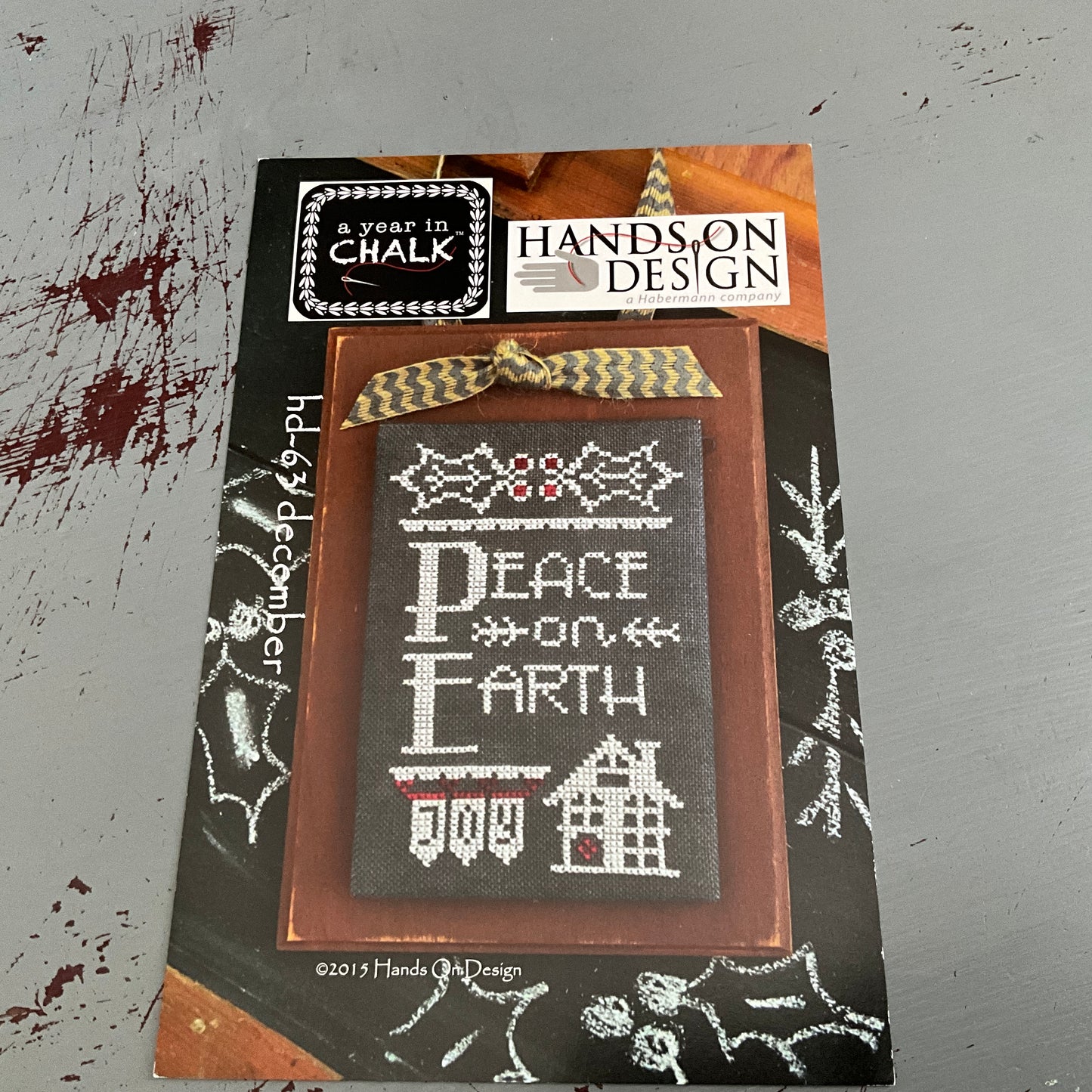 Hands On design A Year In Chalk set of 5 counted cross stitch charts Han, May, Oct, Nov, & Dec