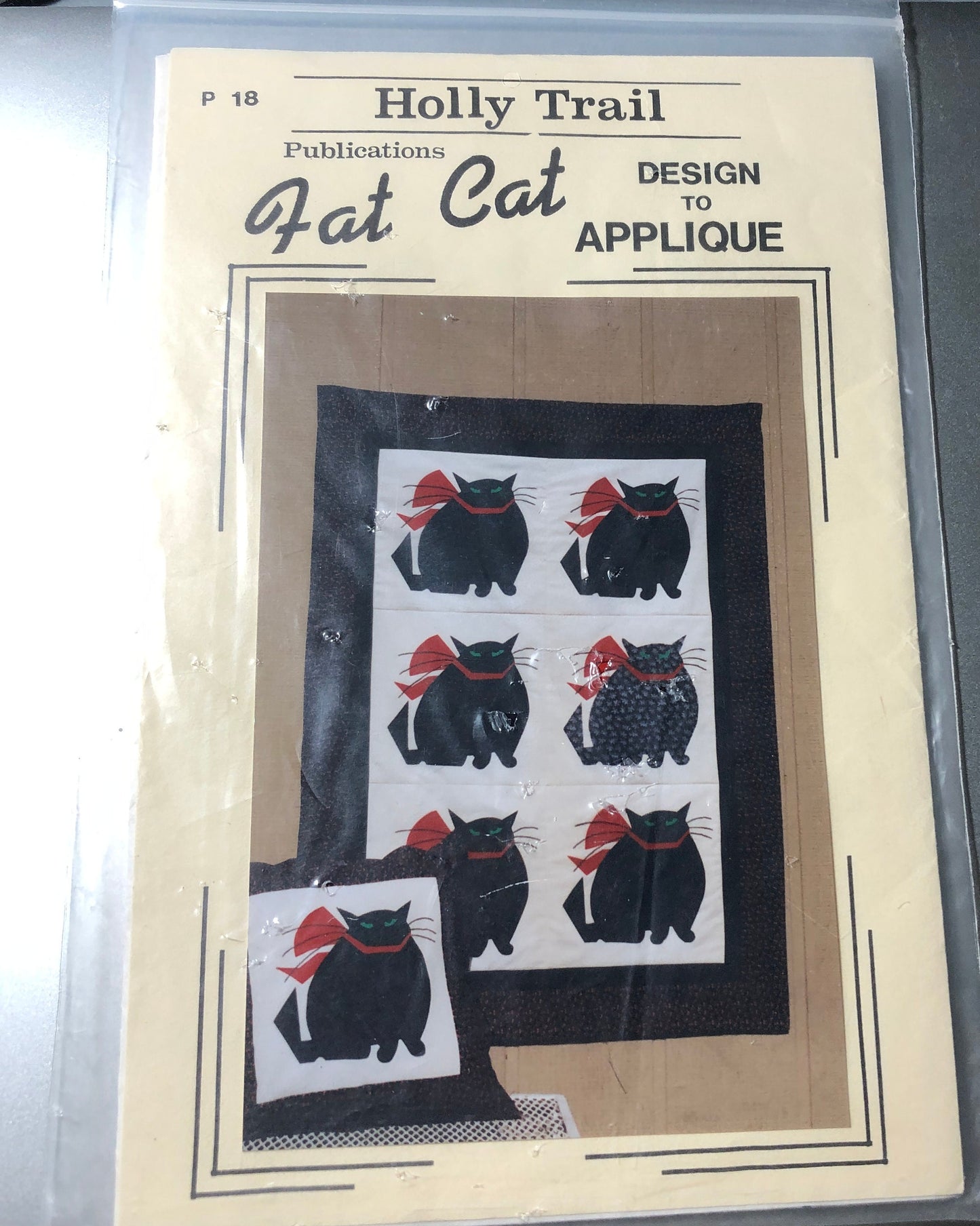 Holly Trail Fat Cat Design p 18 Vintage Applique Pattern