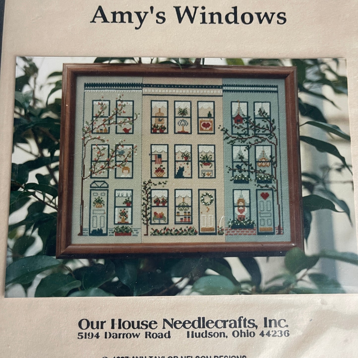 Ann Taylor Nelson Designs Amy's Windows Vintage 1987 Counted Cross Stitch Chart