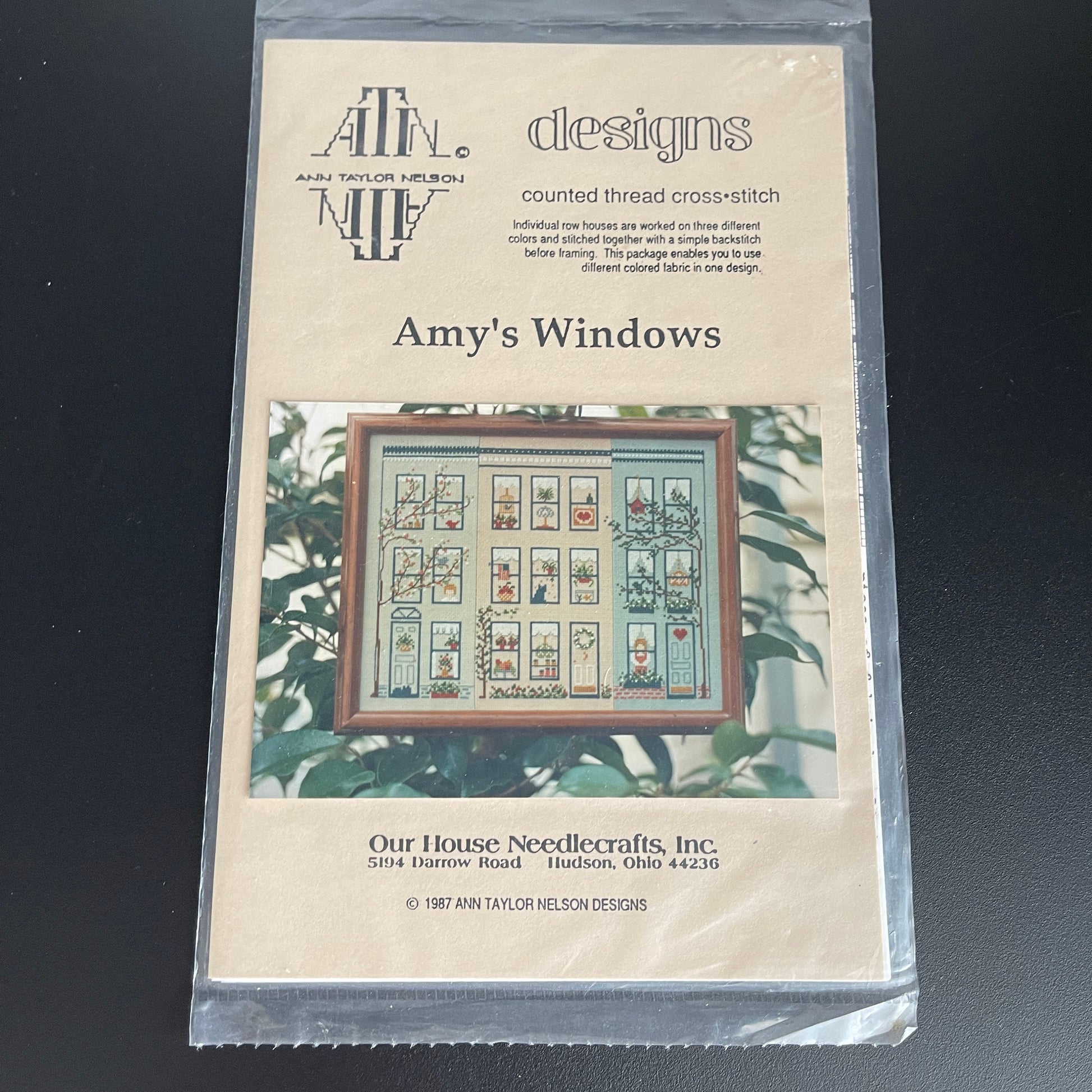 Ann Taylor Nelson Designs Amy's Windows Vintage 1987 Counted Cross Stitch Chart