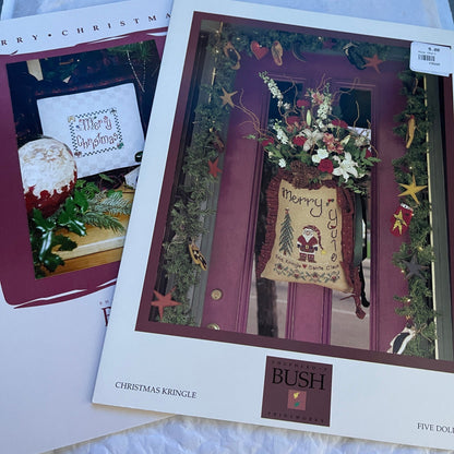 Shepherd&#39;s Bush Christmas Kringle Vintage 1997 and Merry Christmas Vintage 1999 Set of 2 Cross Stitch Charts