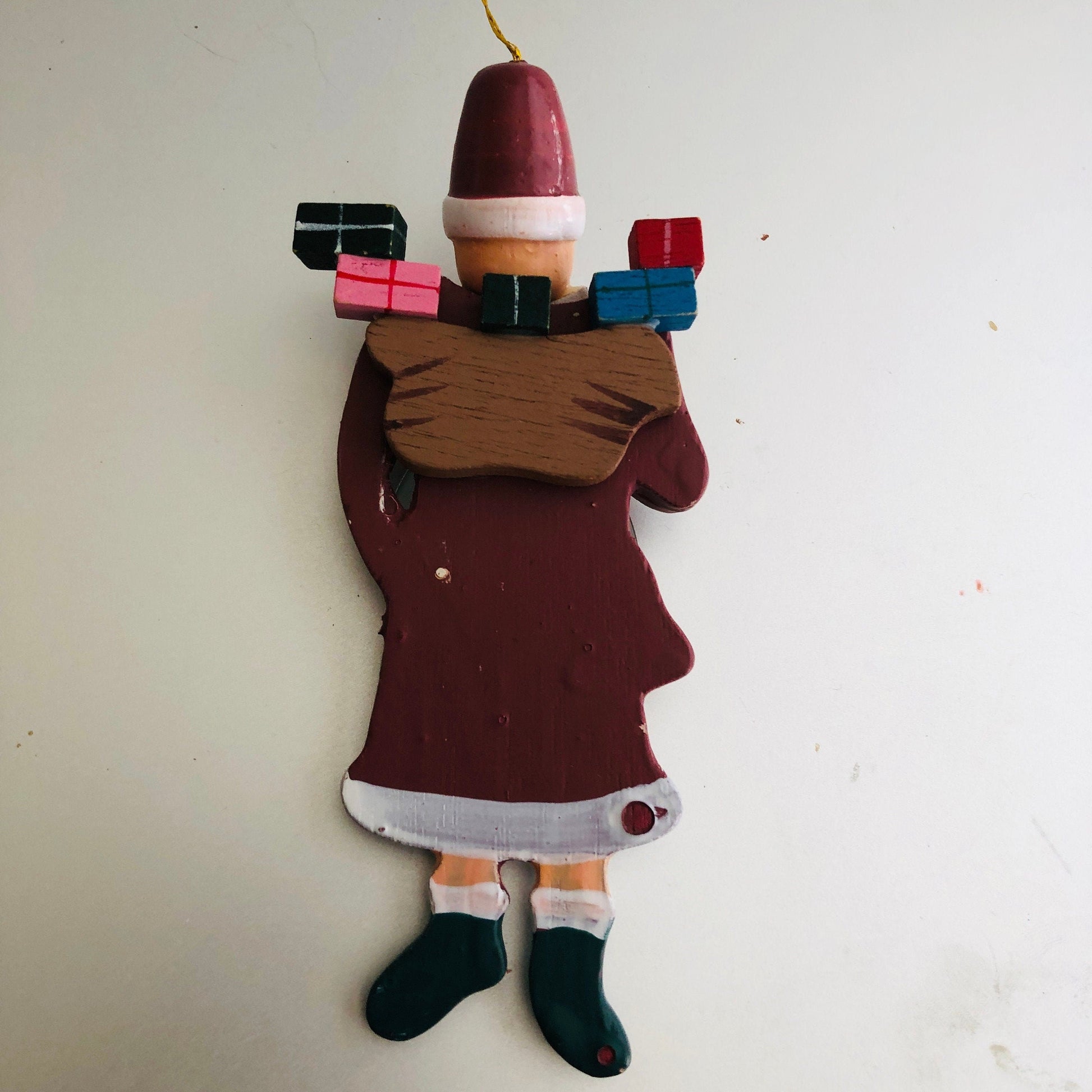 Tall Santa, Vintage Wooden Ornament