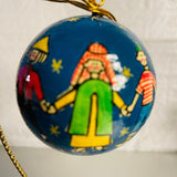 Around the World, Painted Round Ball Christmas Tree Ornament
