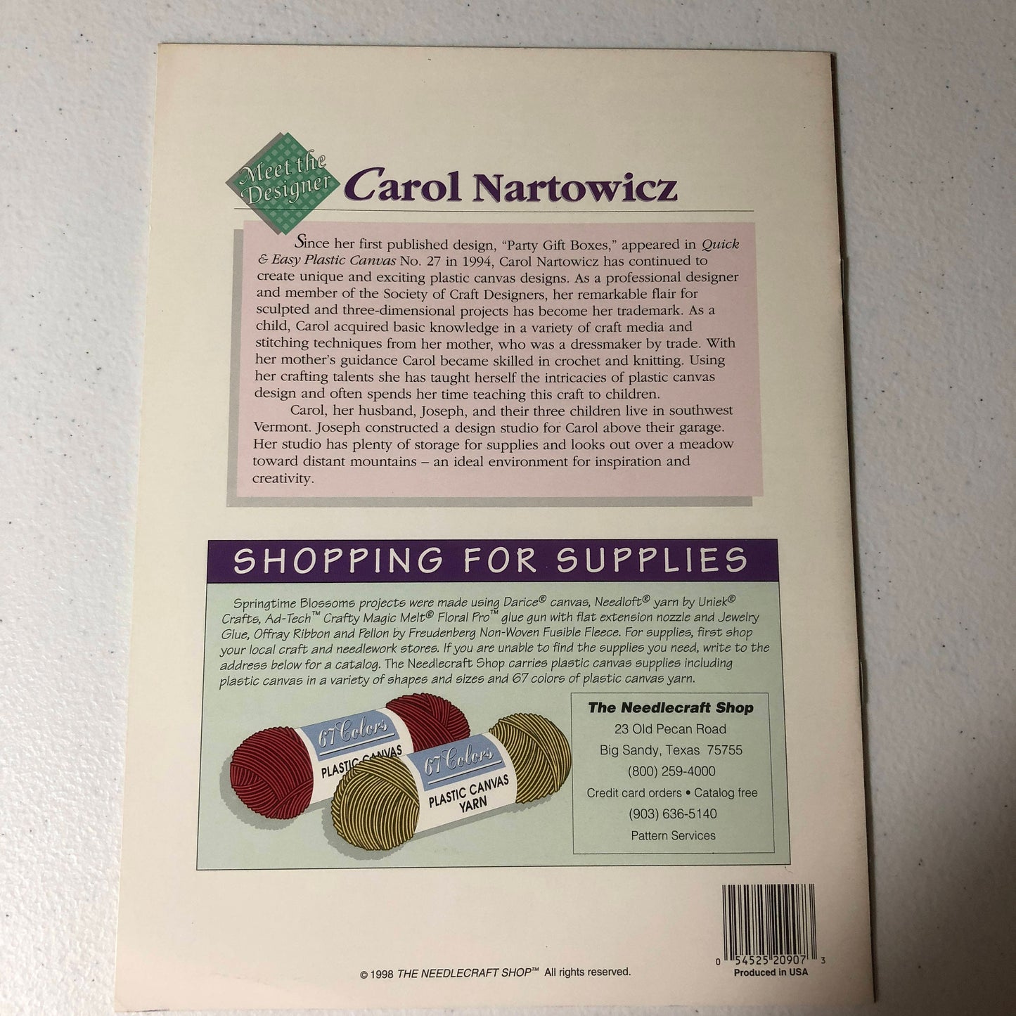 the Needlecraft ShopVintage 1998 Springtime Blossoms Designs by Carol Nortowicz The Needlecraft Shop Plastic Canvas pattern book 983001