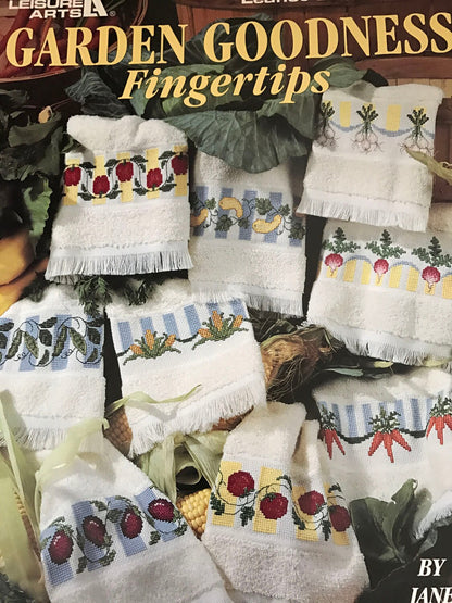 Leisure Arts Garden Goodness Fingertip leaflet 2619 Vintage counted cross stitch pattern