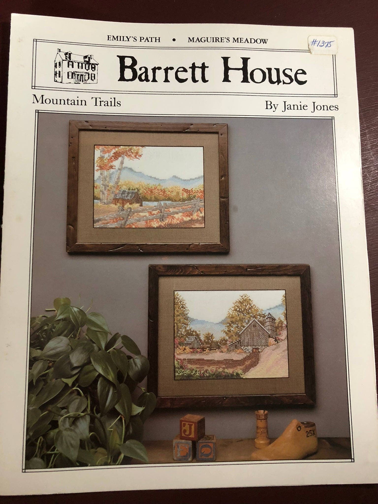 Barrett House, Mountain Trails, counted cross stitch, design by, Janie Jones, Emily&#39;s Path, Maguires&#39;s Meadow