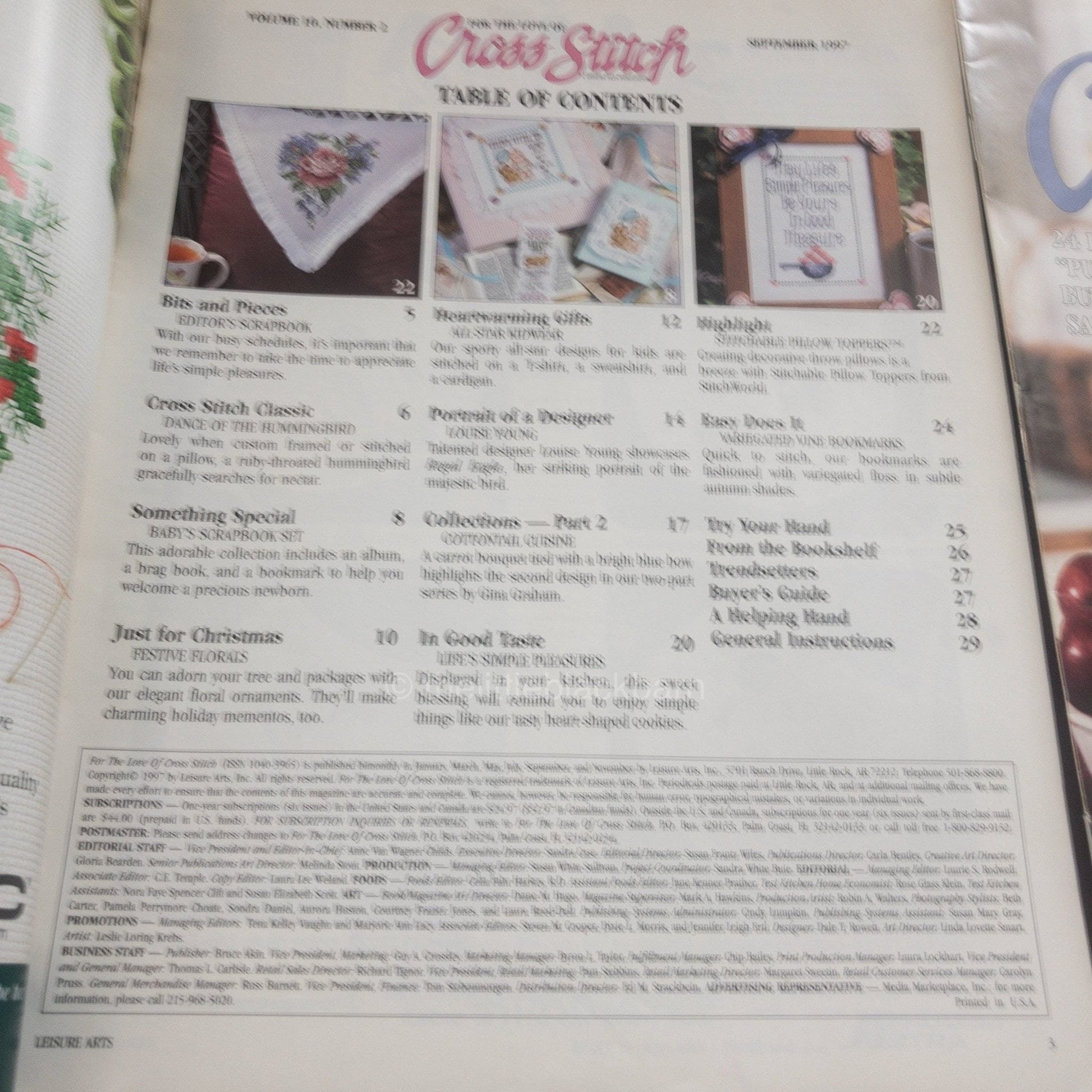 For the Love of Cross Stitch, Leisure Arts Publication, Year 1997*