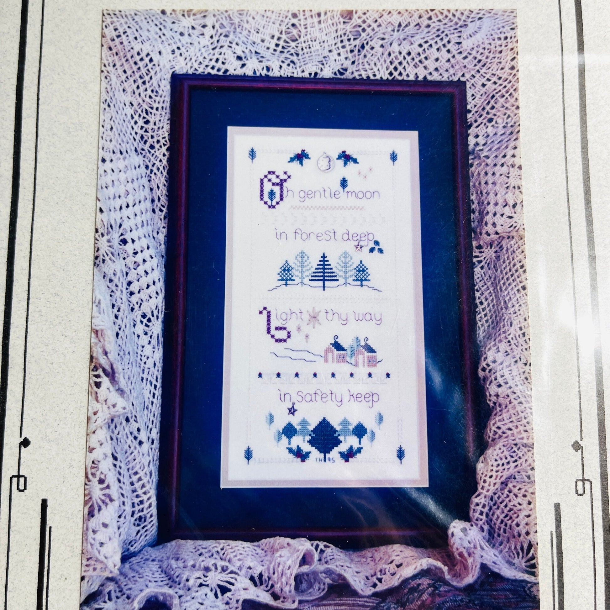 Stitcher&#39;s Attic Designs, Oh Gentle Moon, with Charm, Vintage 1995, Counted Cross Stitch Chart