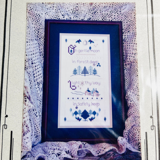 Stitcher&#39;s Attic Designs, Oh Gentle Moon, with Charm, Vintage 1995, Counted Cross Stitch Chart