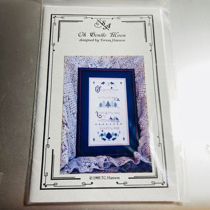 Stitcher&#39;s Attic Designs, Oh Gentle Moon, with Charm, Vintage 1995, Counted Cross Stitch Chart