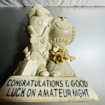 Just Married, Congratulations & Good Luck On Amateur Night, Vintage 1970, Collectible Figurine