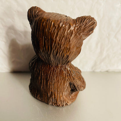 Red Mill, Handcrafted Bear, Crushed Pecans and Lacquer, Vintage 1986, Decorative Collectible Figurine