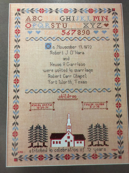 Schoolhouse Designs &quot;From This Day Forward&quot; hard to find cross stitch pattern